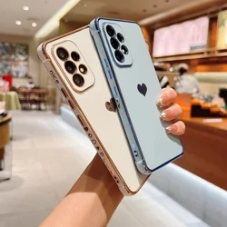 Coque de téléphone à motif latéral de cœur d'amour, étui pour Samsung Galaxy A12 M12 A13 A13LIE A04S A14 A15 A23 A24 A33 A34 A52 A53 A54 4G 5G