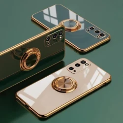Plating Silikone Case Til Samsung Galaxy S22 S23 S24 Ultra S20 FE S21 Plus Note 20 10 S10 A53 A52S A72 5G Cover Med Ring Holder