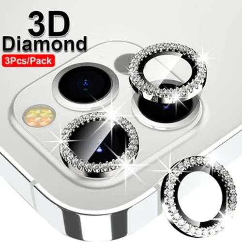 3 stk Diamond kamerataske til iPhone 15 14 11 12 13 Pro Max 15 Plus Lens Protector Screen Cover til iPhone15 14Pro hærdet glas