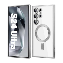 Electroplated Me ka Magsafe Case no Samsung Galaxy S24 S23 S22 S21 Note 20 Ultra S23 FE Soft Magnetic Lens Protection Glass Film