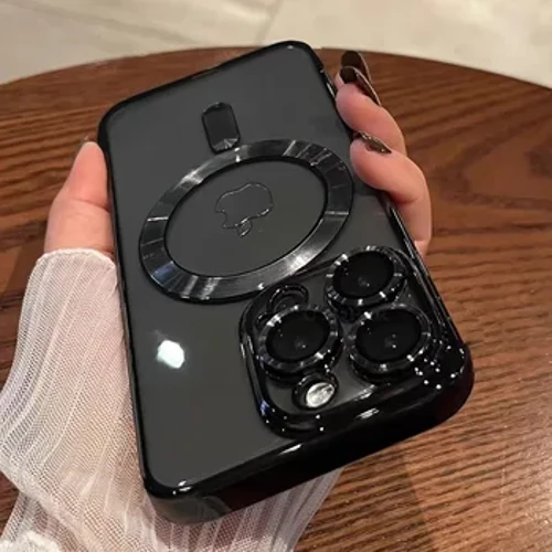 Hoʻopaʻa ʻia ʻo TPU palupalu piha i nā lens pale i ka hihia no ka iPhone 15 14 13 12 11 Pro Max Plus Magsafe Magnetic Wireless Charging Clear Cover
