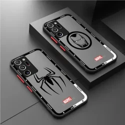 Marvel Hero Logotipoaren telefono-zorroa Samsung Galaxy S22 S24 Ultra S23 S21 Note 20 Ultra Note 10 Plus 8 9 Zorro matea Kolpeak ez egiteko