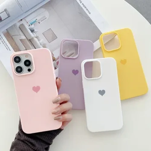 Trái Tim Tình Yêu Mềm Mại Ốp Lưng Điện Thoại iPhone 15 11 12 13 14 Pro Max Mini XS Max X XR 7 8 Plus SE Ốp Lưng Chống Sốc Ốp Lưng Silicon