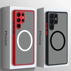 Case Magnetic no Samsung Galaxy S24 S23 S22 S21 Ultra Plus S20 FE A55 A54 A35 A34 uhi no Samsung Note 20 S23 S24 Ultra Case