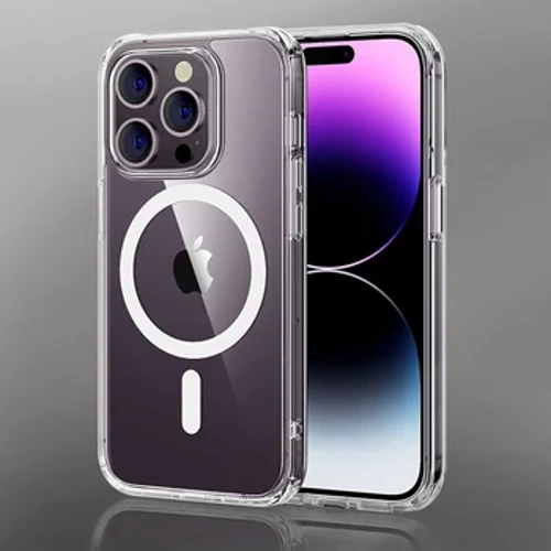 Clear Phone Case for iPhone 14 13 12 11 15 Pro Max For Magsafe Magnetic Wireless Charging Animation Case 7 8 XR XsMax Cover Case