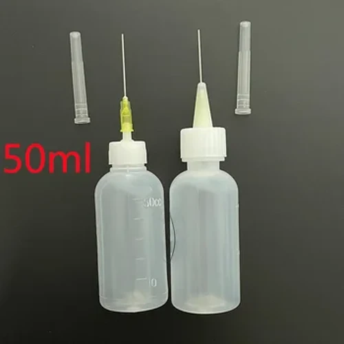 Пластично шише со течност од 50 ml со игла за колофон за лемење флукс паста Алкохол 502 Дозер за лепило Алатки за поправка на iPhone