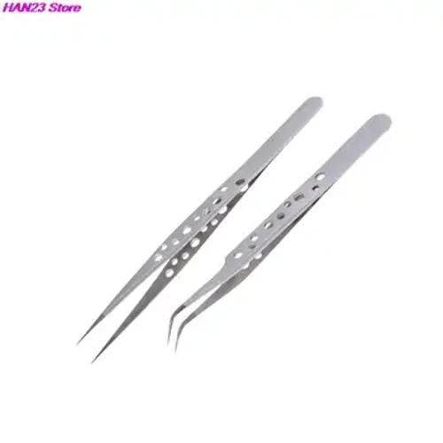 Fir Handy Reparatur Tools Hand Tools Elektronesch Pinzette Edelstol Präzisioun riicht gebogen Pinzette 2 Stil