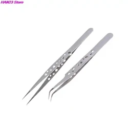 For Mobile Phone Repair Tools Hand Tools Electronic Tweezers Stainless Steel Precision Straight Curved Tweezers 2 Style