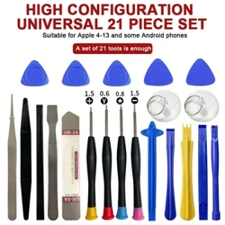 21 an 1 Handy Reparatur Tools Kit Fir Apple Android Set Schrauber Kombinatioun Skid Multi Funktioun Demontage Kit