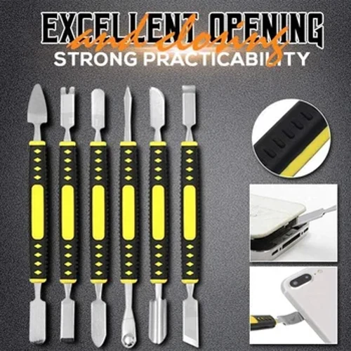 6 Stuks Metalen Koevoet Nieuwsgierige Opening Reparatie Tool Kit Voor Mobiele Telefoon Notebook Dual Heads Metalen Spudger Thuis Handgereedschap sets