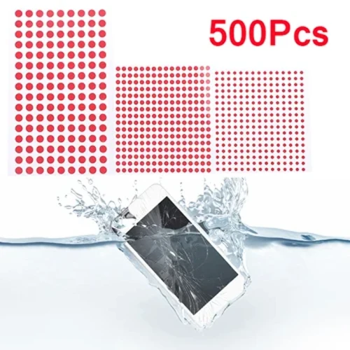 500 ชิ้นป้ายความปลอดภัยความเสียหายจากน้ำโทรศัพท์มือถือตัวบ่งชี้การรับประกันเซ็นเซอร์ซ่อมสติกเกอร์