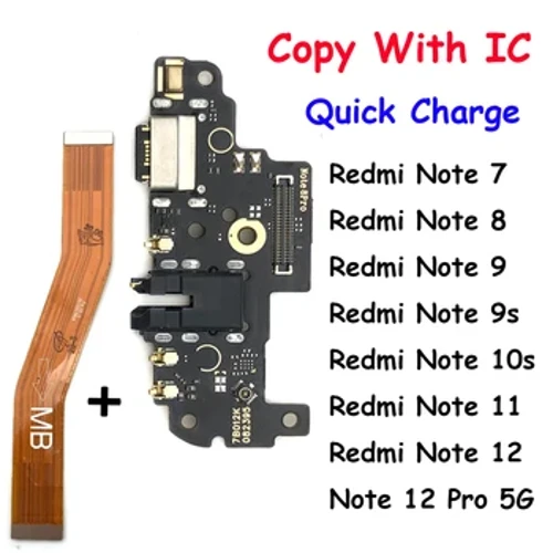 For Xiaomi Redmi Note 7 8 8T 9 9S 10 10S 12 Pro 4G 5G Dock Connector Micro USB Charger Charging Port Mainboard Main Flex Cable