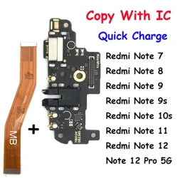 Pentru Xiaomi Redmi Note 7 8 8T 9 9S 10 10S 12 Pro 4G 5G Conector de andocare Micro USB încărcător Port de încărcare Placa de bază Cablu flexibil principal