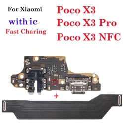 Chính Bo Mạch Chủ Kết Nối Bảng Màn Hình LCD Hiển Thị Bật Tắt Ruy Băng Cáp Mềm Cho Xiaomi Mi POCO X3 Pro Cổng Sạc USB bộ Sạc