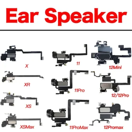 Isipikha Sendlebe Nge-Microphone Flex Cable Ye-iPhone X XR XS 11 12 Mini Pro Max Earpiece Incl Light Sensor Flex Replacement