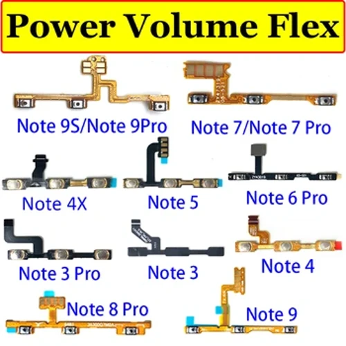Xiaomi Mi 9T Pro Redmi K30 Pro Note 10 3 6 7 9 8 Pro 5G Note 4X 5 9S quvvat balandligi tugmasi tugmachasini boshqarish Flex kabelini almashtirish