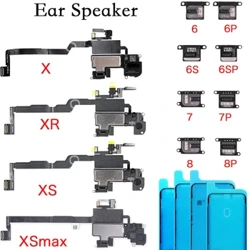 Ear Speaker With Flex Cable For iPhone 7 7P 8 Plus X XR XS Max Earpiece Ear Piece Sound + Waterproof Sticker Replacement