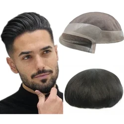 Toupee ar gyfer Dynion Mono & NPU Darnau Gwallt Dynol Unedau Gwallt System Amnewid Gwallt Gwryw Prosthesis Gwallt