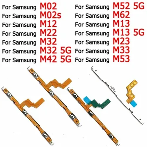 Pŵer botwm ochr ymlaen cebl oddi ar ar gyfer Samsung Galaxy M02 M02s M12 M22 M32 M42 M52 M62 M13 M23 M33 M53 M53 5G Cyfrol Cebl Flex Newydd