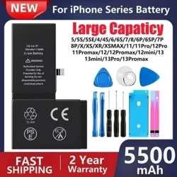 Jauns 100% augstas kvalitātes 0 ciklu akumulators iPhone SE 5 5S 5C 6 6S 7 8 Plus X XR XS 11 Pro Max 7P Apple iPhone 14 13 7 6splus