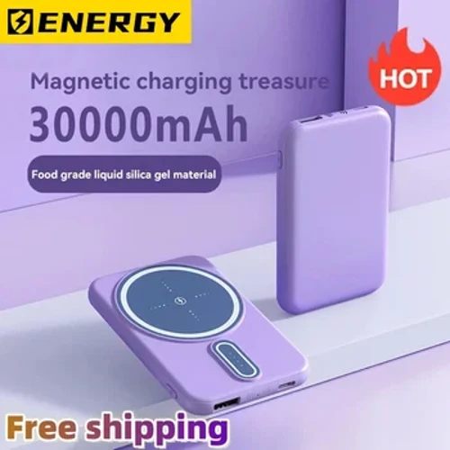 30000mAh Power Bank Magsafe juhtmevaba kiirlaadimine õhuke ja kompaktne kaasaskantava mobiiltelefoni tarvikud iPhone15 jaoks tasuta kohaletoimetamine