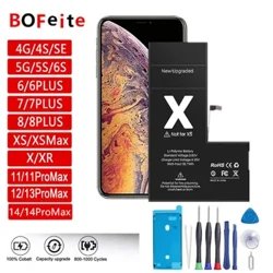 Ceallraí Fón Bunaidh Le haghaidh Apple iPhone X XR XS XS MAX 11 12 13 14 PRO MAX Battery 5 6 7 8 PLUS Battery With Tools Kit