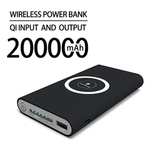 Power Bank 200000mAh bezvadu pārnēsājama uzlāde 2 USB tālruņa ārējais akumulatora lādētājsPoverbank iPhone un Android+ bezmaksas piegāde