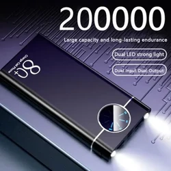 200000mAh Power Bank Super Fast Chargr PowerBank Portable Charger Tampilan Digital Paket Baterai Eksternal untuk iPhone Xiaomi Samsung