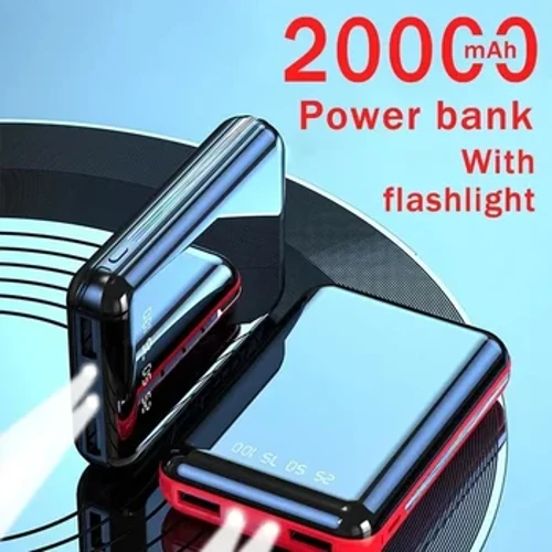 Power Bank 20000mAh Display digitale a LED Torcia elettrica Batteria esterna per Iphone 12 13 13Promax Schermo a specchio Powerbank portatile