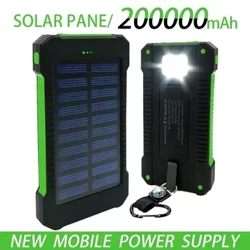 Libreng Pagpapadala200000mAh Nangungunang Solar Power Bank Waterproof Emergency Charger Panlabas na Baterya Powerbank para sa MI IPhone LED SOS Light