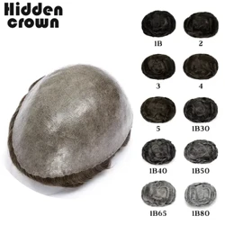 Toupee no na kane Indian lauoho kanaka kane wig kane capillary prothesis lauoho wig kane 130% Density 0.1-0.12 manoanoa ili lauoho wig
