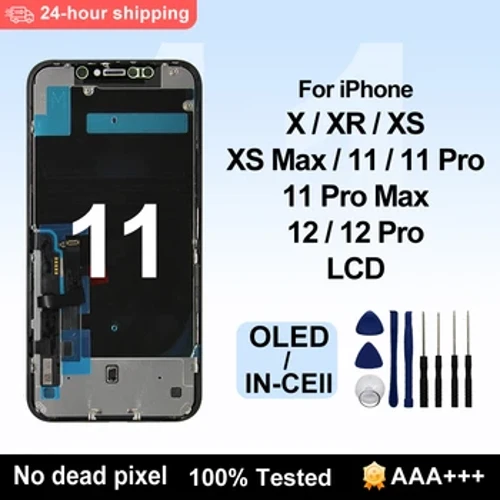 OLED AAA + iPhone X XR 11 LCD displeý üçin 11 PRO MAX 12 Pro XS MAX Incell Digitzer Assambleýasy iPhone X XS LCD sensor ekrany üçin