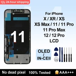 OLED AAA + สำหรับ iPhone X XR 11 จอแสดงผล LCD 11 PRO MAX 12 Pro XS MAX Incell Digitzer สำหรับ iPhone X XS LCD Touch Screen