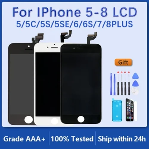 LCD Display Fir iPhone 5 5C 5S SE 6 6S 7 8 Plus Touchscreen Ersatz Fir iPhone 7G 7P 8G 8 Plus No Dead Pixel + Tempered Glass