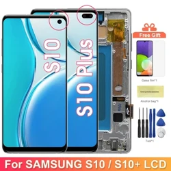 tft S10+ Suia Mata, mo Samsung Galaxy S10 Plus G975F Lcd Fa'aaliga Fa'aigoa Fa'aigoa Mata ma Fa'avaa mo Samsung S10 G973F