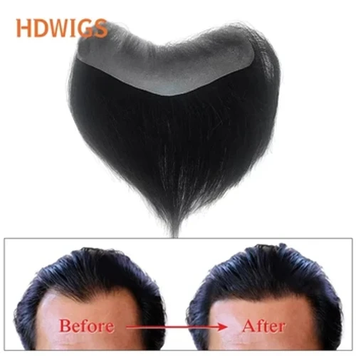 Straight Man Toupee V estiloko aurrealdeko ileordeak Gizonentzako 100% giza Remy ilea Larruazal mehea PU osoa Gizonentzako kapilar protesia Kolore naturala