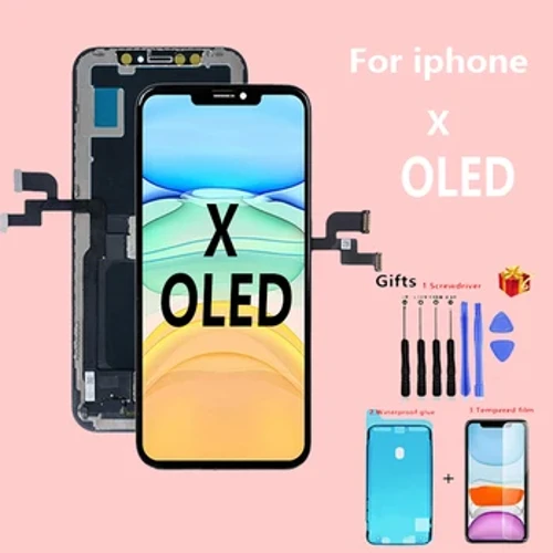 OLED untuk iPhone X XR XS 11pro 11proma Tampilan Layar Replacemeent dengan 3D Sentuh Digitizer Perakitan 3D Touch XS Max LCD Replaceme