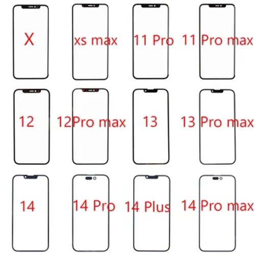 1 pz Touch Screen frontale in vetro + OCA per iPhone X XS XR Max 11 Pro Max 12 13 14 Mini Pro Touch Screen