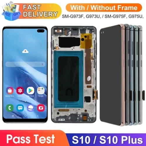 Tela para samsung galaxy s10 plus s10 + g975 g975f display lcd tela de toque digital com moldura para samsung galaxy s10 montagem