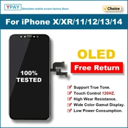 NY OLED-skjerm for iPhone X XR XSMAX 11 13Pro LCD-skjerm med 3D Touch Screen Digitizer For iPhone 11 12 13 14 Ingen døde piksler