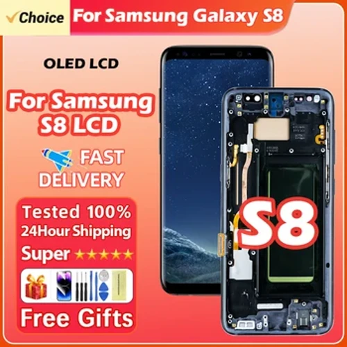 Samsung S8 LCD displeýi üçin AAA + AMOLED Samsung S8 G950 G950F G950F / DS ekrany üçin sanly sensor ekrany çalyşmak