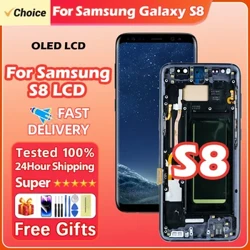 AAA+ AMOLED för Samsung S8 LCD-skärm Digital pekskärmsbyte för Samsung S8 G950 G950F G950F/DS-skärm