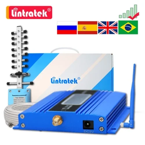 Mwyhadur Cellog GSM 2G 900 3G UMTS 2100 4G LTE 1800MHZ DCS Signal Booster Cell Ffôn Symudol + Antena + 10m Cable Ailadroddwr