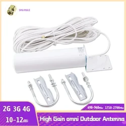 12dBi Ennill Uchel Omni 2G 3G 4G Band Llawn LET Llwybrydd Antenna Awyr Agored Dal dŵr Ffôn Symudol Atgyfnerthu Signalau Antena Mwyhadur Antena 5/8M