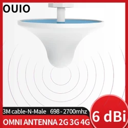 OUIO Indendørs Omni Antenne 5dBi 698-2700mhz Til cellulær forstærker 2g3g4g Repeater Signal Booster 4G Antenne N hanstik 3M