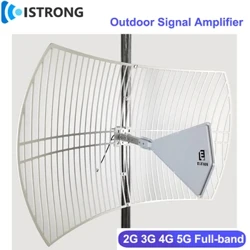 Udendørs langdistance bipolariseret parabolsk gitterantenne 2G 3G 4G 5G retningsbestemt antenne 32dBi Mobiltelefon Signal Boost Forstærker