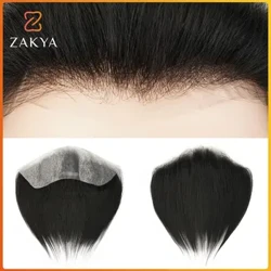 Priekšējā vīriešu toupee vīrieša parūka dabiska matu līnija 100% cilvēku mati Priekšējā vīriešu parūka ar pilnu ādu matu gabaliņi Matu rota Bezmaksas piegāde Zakya