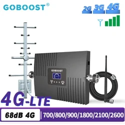 GOBOOST Signal Booster 4G LTE GSM 800 700MHz Band20 Band28 Netværk Mobiltelefon Mobilforstærker Med Antenne Kabel Repeater Kit