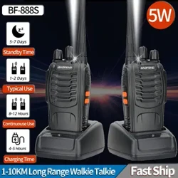 1/2 STK Baofeng BF 888S Walkie Talkie UHF 400 470MHz 888s lang rekkevidde toveis skinkeradioer Sender/mottaker for jakthotell