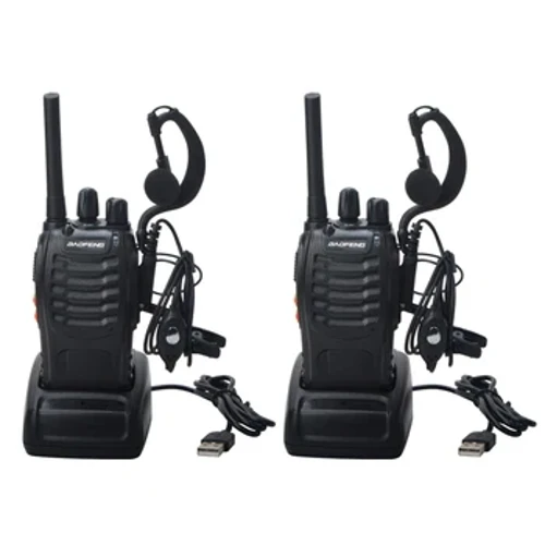 2 stks Baofeng Walkie Talkie BF-88E PMR 0.5 W 16CH UHF 446.00625-446.19375 MHz 12.5 KHz Kanaalscheiding met USB-oplader Headset
